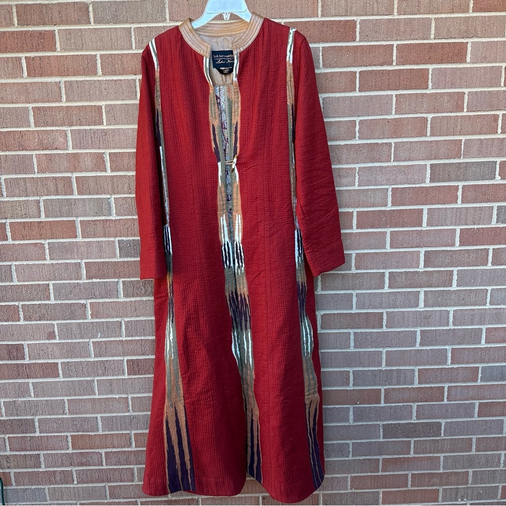 Soft Surroundings RARE Noir Bedouin Oasis Quilted Tapestry Boho Long Coat XL - Picture 2 of 15